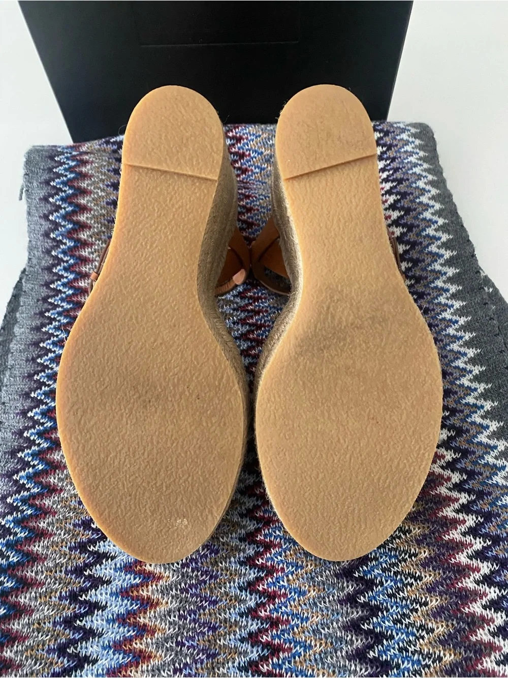 Saint Laurent  Tribute Leather Espadrille Wedge Sandals Sz 8